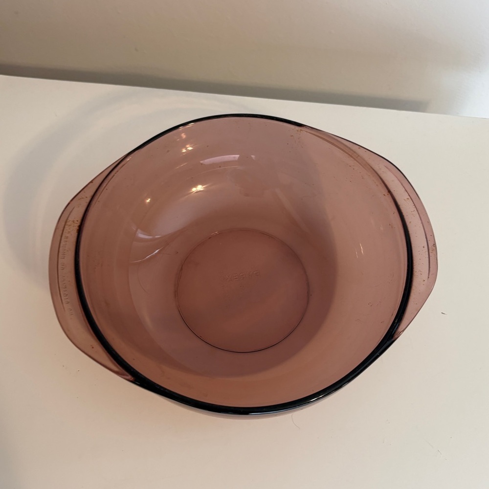 Vintage Pyrex Purple Amber Glass Casserole Mixing Bowl